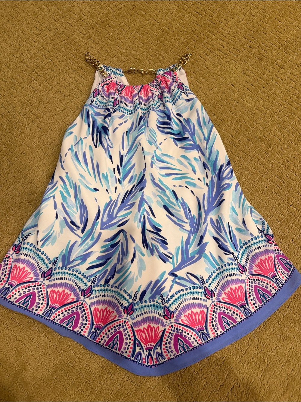 Lilly Pulitzer Cabana Halter Top Flocked Together  Chain XS